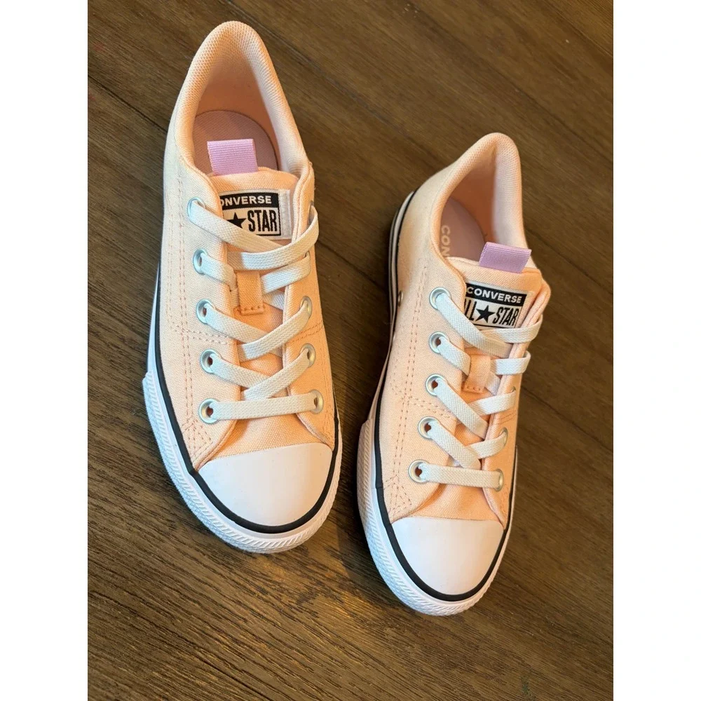 Converse All Star Sneakers Kids Size 3 Peach Butterfly Low Top A07352F